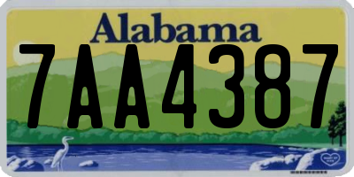 AL license plate 7AA4387