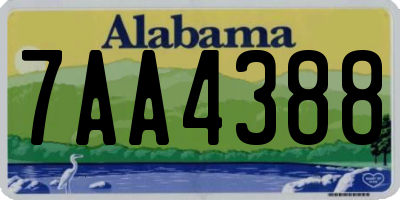 AL license plate 7AA4388