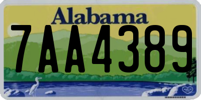 AL license plate 7AA4389