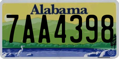 AL license plate 7AA4398