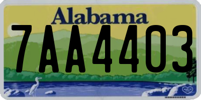 AL license plate 7AA4403