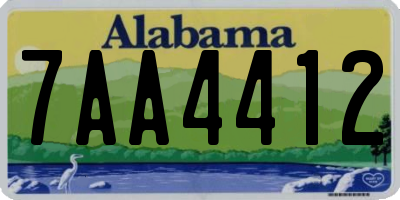 AL license plate 7AA4412