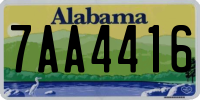 AL license plate 7AA4416