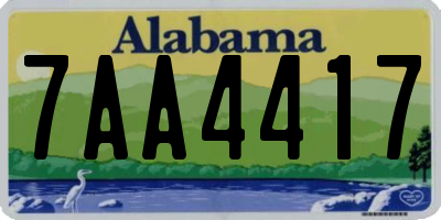 AL license plate 7AA4417