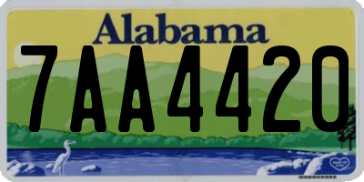 AL license plate 7AA4420