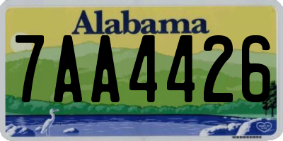 AL license plate 7AA4426