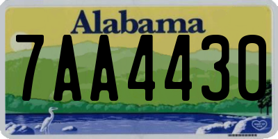 AL license plate 7AA4430
