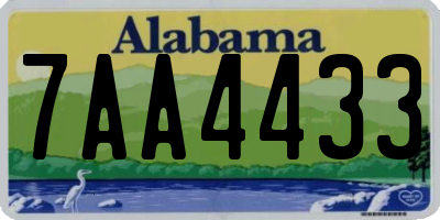 AL license plate 7AA4433