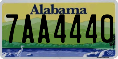 AL license plate 7AA4440