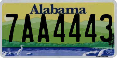 AL license plate 7AA4443