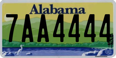 AL license plate 7AA4444