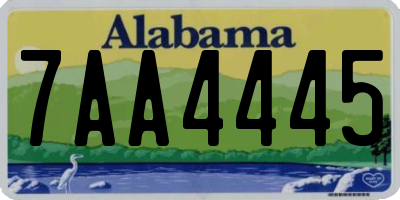 AL license plate 7AA4445