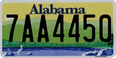 AL license plate 7AA4450