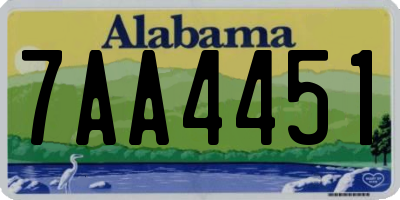 AL license plate 7AA4451