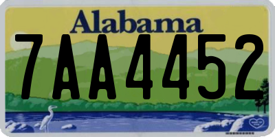 AL license plate 7AA4452