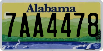 AL license plate 7AA4478