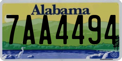 AL license plate 7AA4494