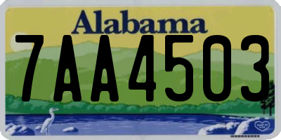 AL license plate 7AA4503