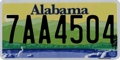 AL license plate 7AA4504