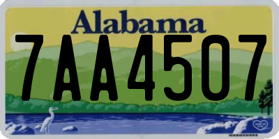 AL license plate 7AA4507