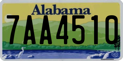 AL license plate 7AA4510
