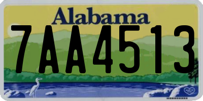 AL license plate 7AA4513