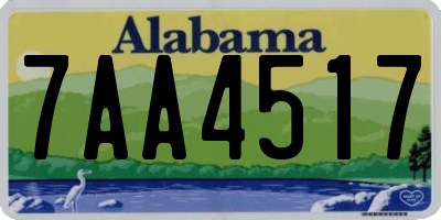 AL license plate 7AA4517