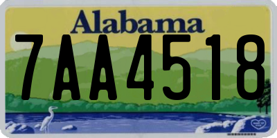 AL license plate 7AA4518
