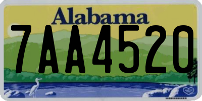AL license plate 7AA4520