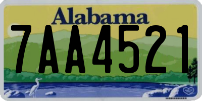 AL license plate 7AA4521