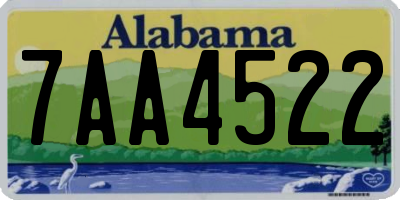 AL license plate 7AA4522