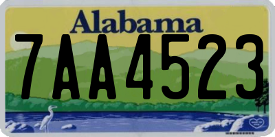 AL license plate 7AA4523