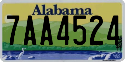AL license plate 7AA4524