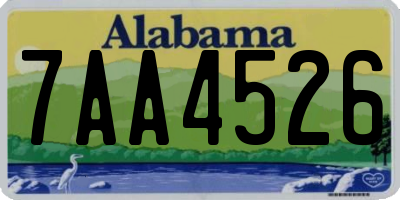 AL license plate 7AA4526