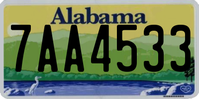 AL license plate 7AA4533
