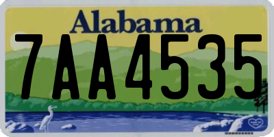 AL license plate 7AA4535
