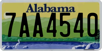 AL license plate 7AA4540