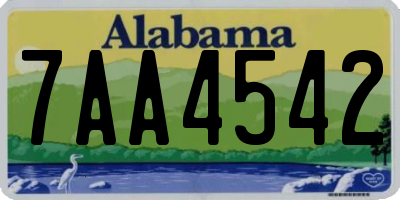AL license plate 7AA4542