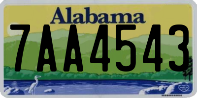 AL license plate 7AA4543
