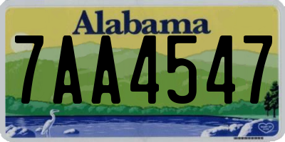 AL license plate 7AA4547