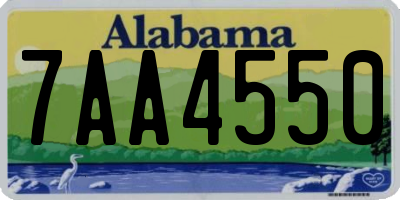 AL license plate 7AA4550