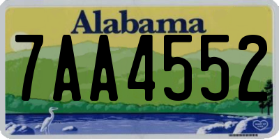AL license plate 7AA4552