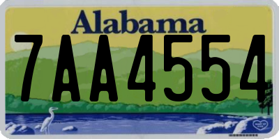 AL license plate 7AA4554
