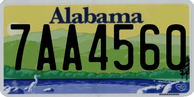 AL license plate 7AA4560