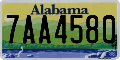 AL license plate 7AA4580