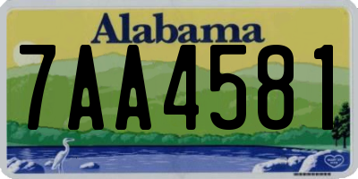 AL license plate 7AA4581