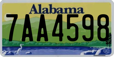 AL license plate 7AA4598