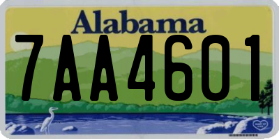 AL license plate 7AA4601