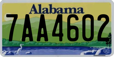 AL license plate 7AA4602