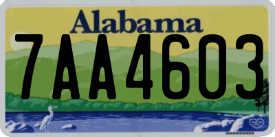 AL license plate 7AA4603